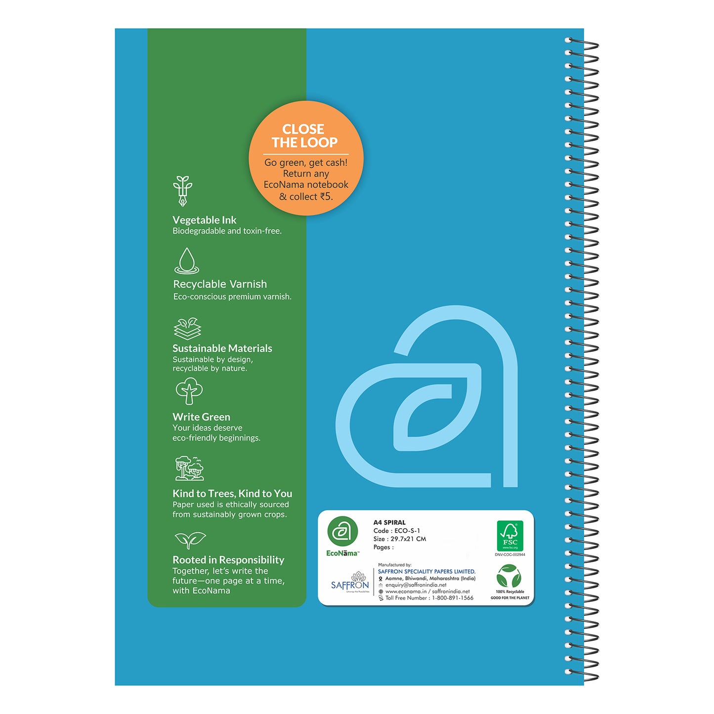 ECONAMA SPIRAL - Three Subject Book